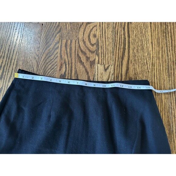 Vintage CHAUS Skirt Black Lined Straight MIDI‎ 100% Wool Buttons Size 12 - Picture 3 of 8